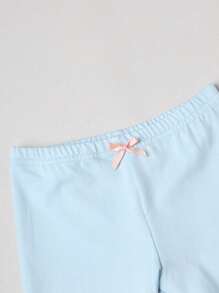 4 piezas Pantaloncillos finos para niñas con ribete de encaje floral, pantalones cortos de seguridad anti-exposición