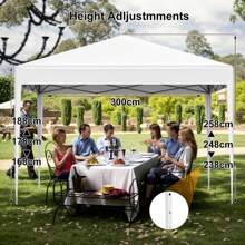 LOEFME 2x2m/3x3m Heavy Duty Gazebo Marquee Pop-Up Outdoor Garden BBQ Party Tent Furniture - White - View 9