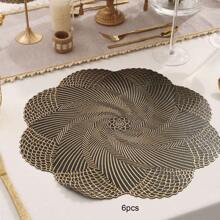 1 pièce/4 pièces/6 pièces Sets de table décoratifs à pétales rotatifs, imperméables, résistants à la chaleur, antidérapants, sets de table en PVC pour la salle à manger, les fêtes, les mariages, la décoration des vacances