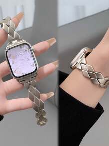 1 pieza Nuevo brazalete de metal con efecto de estrella compatible con la correa del de 44mm, 40mm, 45mm, 41mm, 42mm, 46mm, 38mm, Ultra 2 49mm, moda simple para mujer, correa compatible con iWatch Series 11, 10, 9, 8, 7, SE, 6, 5, 4, 3, 2, 1, correas de reloj de moda, correa de reloj inteligente compatible con la correa del , brazalete, reloj de pulsera, correas para smartwatch - Starlight - Ver 3