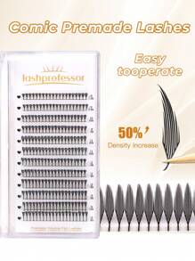 Lashprofessor 12 filas 1 nueva pieza Rizos D Cómic Pestañas postizas en espiral prediseñadas Extensiones de pestañas de anime naturales prediseñadas Pestañas postizas wispy en racimos individuales sin cepillado Capa impermeable Pestañas de belleza
