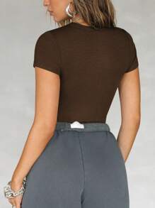 Women's Spring/Summer T-Shirt, Festival/Concert Music Theme, V-Neck Casual Tops, Slim Fit Outdoor Sports Tee For Yoga, Daily Wear