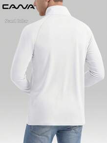 Cavva 男士 UPF 50+ 长袖衬衫夏季透气轻薄柔软 T 恤 1/4 拉链 T 恤徒步钓鱼跑步