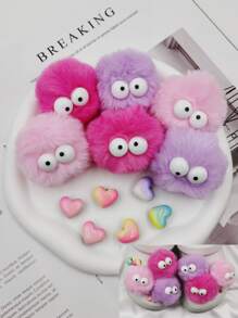 5/9/12pcs Cute Multi-Color Faux Fur Pom Poms With 3D Accessories, DIY Shoe Charms Decorations, Shoe Charm, Add Color To Shoes, Perfect For Parties, Holidays, Lovely Gift - Multicolor - View 18