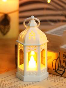 1 szt. Retro Mini ręczna dekoracyjna lampka w kształcie latarenki z baterią, dekoracja do wnętrz, dekoracja stołu, dekoracja sypialni, wisząca lampka nocna, odpowiednia na wesela, dekoracje świąteczne, lampka nocna do szafy na święta Bożego Narodzenia