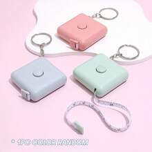1 pieza Llavero con cinta métrica mini de 59 pulgadas - Escala doble retráctil para medición corporal, costura, sastrería y manualidades - Material de hoja sin plomo y no metálico - Diseño portátil y compacto, útiles escolares