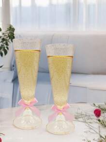 5oz Gold Cup With Butterfly, Reusable, Suitable For Weddings, Birthday Parties, Valentine's Day, Halloween, Christmas And Other Party Activities Can Be Used, Is The Best Valentine's Day Gift