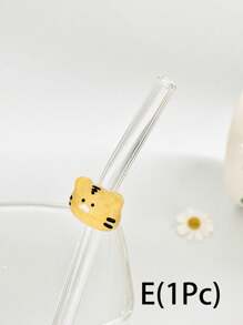 Bộ 1/2/4 ống hút thủy tinh hoạt hình dễ thương với hình động vật, dùng cho cốc nước, ống hút thủy tinh trong suốt có thể uốn cong, tái sử dụng, kèm cọ vệ sinh, dùng trong nhà bếp, làm đầu ống hút, cho đồ uống lạnh, trà sữa, cà phê, nước ép, sinh tố, tại nhà, nhà hàng, tiệc cocktail, mùa tựu trường, quà tặng vui nhộn cho bạn gái/bạn trai, bố mẹ, bạn bè, đồ dùng ngày lễ, năm mới, ngày Valentine. - phong cách 1 - Xem 9