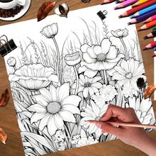 Creative Coloring Book With Mountains And Rivers As The Theme, 20 Pages 7.9X7.9 Inches Adult Coloring Book, Beautifully Designed, Improves Concentration And Keeps Away From Mobile Phones, Relieves Stress And Inspires Creativity, And Is An Original Gift For Holiday Birthday Parties. - A - View 3