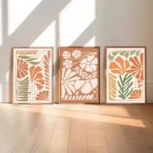 3PCS Flower Wall Arts Canvas Printi Schilderij - Frameloze Olieverfschilderij Poster, Botanische Kunst Olieverfschilderij Poster, Slaapkamer Muurkunst, Woonkamer Muurdecoratie, Eetkamer Muurdecoratie, Keuken Decoratief, Studeerkamer, Gang, Slaapzaal Decoratie, Ideaal Cadeau Voor Vrienden, Muurkunst, Muurdecoratie, Huisdecoratie, Kamerdecoratie Canvas Schilderij, Posters,