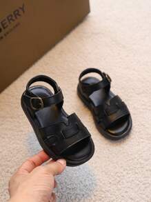 1 paire de sandales plates d'été confortables et de mode pour bébé, avec semelle souple