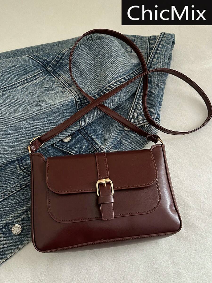 Túi đeo chéo vai tối giản màu trơn thời trang, thích hợp cho mua sắm, đựng ví, dành cho phụ nữ trẻ, sinh viên đại học, người mới đi làm, nhân viên văn phòng. Cũng thích hợp cho văn phòng, trường đại học, công việc, kinh doanh, đi lại, hoạt động ngoài trời, du lịch và dã ngoại. - Màu nâu Sô-cô-la - Xem 1