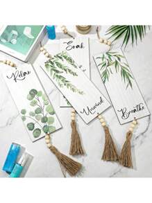Set Of 4 Spring Summer Bathroom Wall Decor – Wooden Hanging Signs With Inspirational Quotes, Relax, Unwind, Soak, Breathe, Boho Floral Greenery Design, Natural Wood Wall Art With Tassels, Home Bathroom Decoration Room Decors Garden Decor Wedding Decor Home Decors