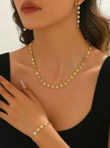 1 Set Vintage Metallic Tassel Linked Elegant Jewelry Set, Suitable For Matching Spring And Summer Outfits