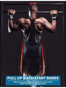 Bandas de asistencia para dominadas, bandas de resistencia, set de bandas de asistencia para dominadas para hombres y mujeres, bandas de ejercicio y entrenamiento, estiramiento corporal, fisioterapia, entrenamiento muscular - Negro - Ver 9