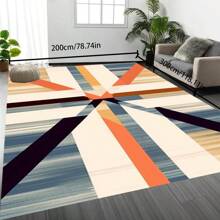 Bohemian Style Solid-Color Area Rug, 700g/Sq.M Crystal Velvet Backing, 5mm Thickness, Soft Anti-Slip Washable Carpet For Living Room, Bedroom, Kitchen, Office, Indoor & Outdoor Use