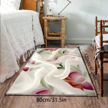 [Crystal Velvet 700g/㎡ Printed Bottom, 5mm Thick] 1 Piece Bohemian Style Solid Color Rug, Soft Anti-Slip Washable Carpet For Indoor And Outdoor, Living Room, Bedroom, Kitchen, Office, Home Decor, Doormat, Play Area Back To School