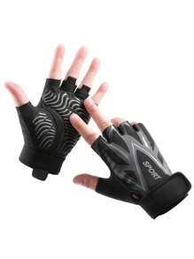 Cycling Gloves Open Fingers Multi-Purpose Outdoor Sports Half Finger Gloves Fitness Weightlifting Barbell Non-Slip Palm Protection - Black - View 7