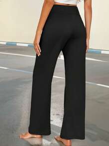 Damskie legginsy sportowe z wysokim stanem i ściągaczem, przyjazne dla skóry, oddychające, podnoszące biodra, modne i swobodne spodnie z szerokimi nogawkami, spodnie rozszerzane, odpowiednie na każdą porę roku, idealne do noszenia na co dzień i do pracy