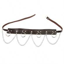 1pc Retro American Women's Dark Chain Punk Belt, Versatile Decoration For Dresses, Jackets, Y2K Retro Style, Braided Waist Belt, Personalized Accessory For Pants/Skirts