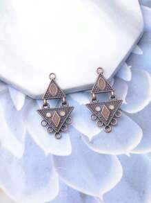 12 قطعة/مجموعة من سبائك الزنك بتصميم برونزي قديم مزينة بريش أكريليك على شكل تعليقات، مثالية لصنع القلائد والأقراط كإكسسوار مجوهرات زفاف أو خطوبة