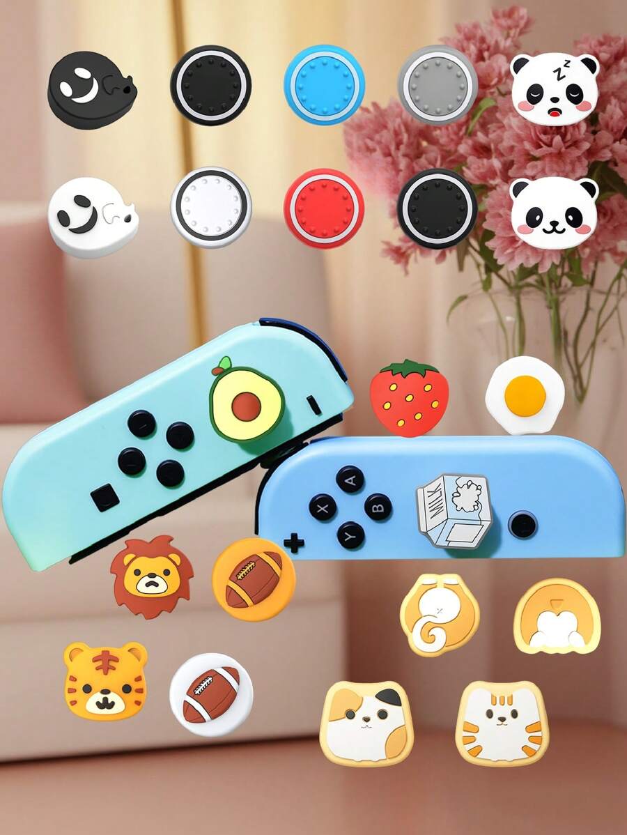 2pcs/4pcs Joystick Cap Joy-Con Controller Grip Handle Button, Compatible With Nintendo Switch/Switch OLED/Switch Lite, Joystick Silicone Cover Cap, Accessories Compatible With Switch Gaming Console