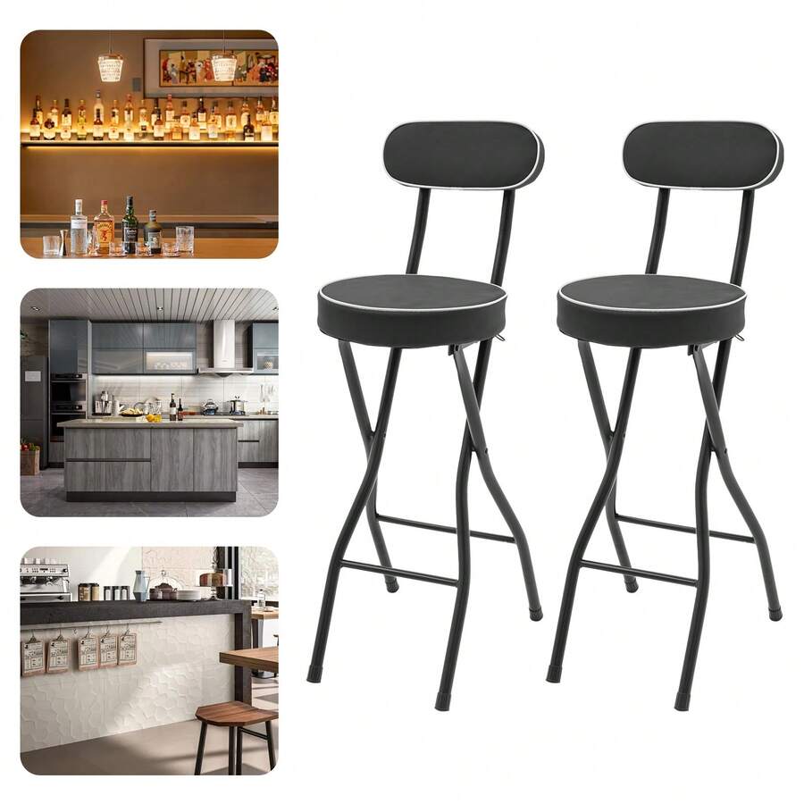 YUNRUX Barstools - Black - View 1