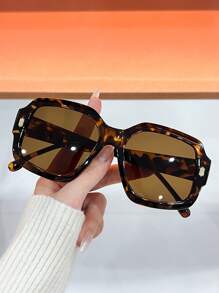 1 Pc Geometric Polygon Design Casual PC (Polycarbonate) Women Fashion Eyeglasses, Versatile For Daily, Party, Travel