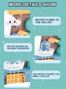 1 件儿童洗澡玩具，适合婴儿浴缸水上玩具，带吸盘互动浴缸洗澡玩具，适合儿童在浴缸中玩耍，可爱卡通恐龙造型，水轮翻板，水上游戏，洗澡玩具，儿童浴缸互动玩具，男孩女孩节日/生日礼物（部分配件颜色随机）