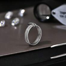 1pc Genuine 925 Sterling Silver D Color Moissanite Diamond Ring, Classic 925 Silver Engagement/Wedding Fine Jewelry For Women