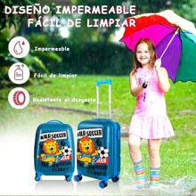 Juego De Maletas De Viaje 10kg Para Niños Equipaje Infantil - Azul Marino - Ver 3