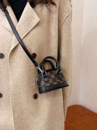 1 件复古时尚迷你贝壳手提包，可爱小巧口红钱包单肩包/斜挎包，适合女士，适合夏季