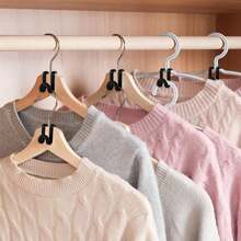 30PCS Heavy Duty Plastic Clothes Hanger Connector Hooks - Cascading Space Saver For Closet & Wardrobe Organizer, Multi-Functional Storage Accessories, Spring Home Organization Essentials