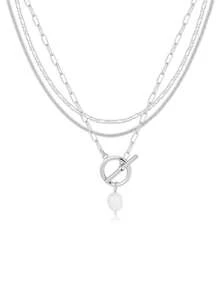 Faux Pearl Pendant Collarbone Chain Female Multi-Layer Personalized Necklace - Necklace - View 6