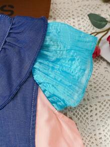 Ensemble de style estival pour filles, patchwork, respirant