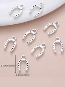 100pcs/30pcs Exquisite Horseshoe Pendant For Women Bracelet Necklace Jewelry Making - Multicolor - View 4