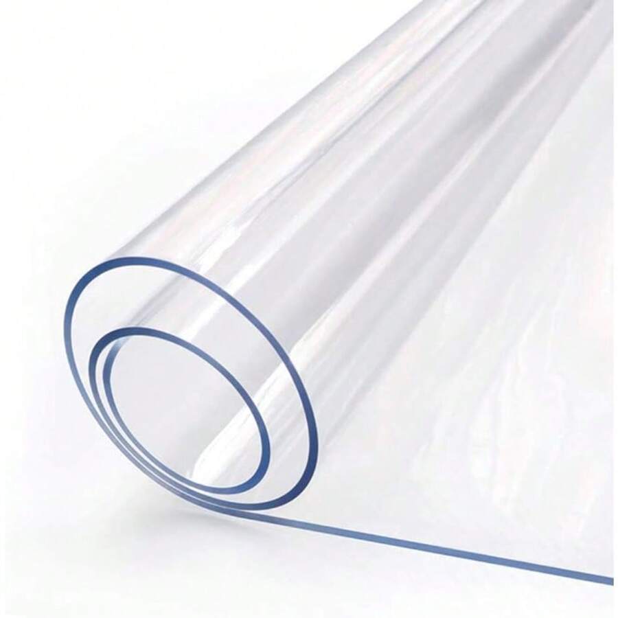PVC Clear Table Protector - Multisize Thick Transparent Plastic Desk Cover, Rectangular Night Stand, Office & Computer Desk, Sofa Table, Small Desk Protector - Transparent-1.0mm - View 1