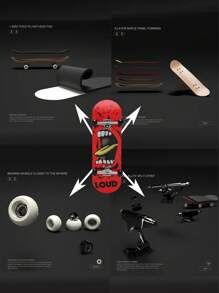 Vingertop Speelgoed 6-in-1 Vinger Met Vinger skateboard Kit Trap Volgen Met Vinger Rolschaatsen ( Vinger Skateboard Verstuur op Willekeurige kleur )