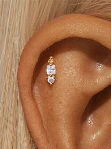 1PC 925 Sterling Silver Opal Marquise Water Drop Flat Back Cartilage Tassel Helix Piercing Fine Jewelry For Daily Wear Wedding Party Engagement Anniversary Valentine's Day