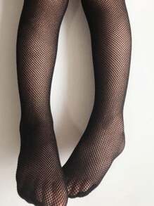 1 件女童网眼马镫紧身裤，适合跳舞和搭配牛仔裤/紧身裤穿着 - 黑色 - 查看 7