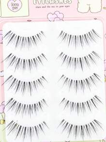 5 对一体式纤细飘逸假睫毛，自然卷翘，适合拍照，轻巧舒适，可重复使用 - 自然纖長款 - 查看 2