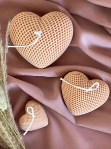 1 pezzo / 3 PZ Stampo in silicone a forma di cuore intrecciato di grandi / medie / piccole dimensioni, stampo per sapone fatto a mano, candela aromatica, decorazione atmosferica per festività, stampo in gesso per lavorazione artigianale, stampo in resina epossidica - Bianco - Visualizzare 11