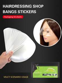 50 Pcs Eye Protection Hairdressing Mask Hairspray Isolate Haircut Tool Face Forehead Mask Face Shield Disposable Bangs Stickers
