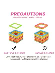 Magnetic Building Tile Set - Creative DIY Construction Toy, Improves Hand-Eye Coordination, Promotes Brain Development, Colorful ABS Magnets, Suitable As Festival/Birthday Gift - Random Color