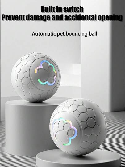 1pc Intelligent Pet Ball With Built-In LED Light, Dog/Cat Toy Ball, Self-Entertainment Device, Pet Chew Toy, , Puppy/Kitten Teaser, Automatic Jumping Ball