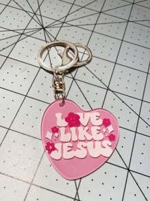 耶稣造型心形钥匙扣 - 不锈钢材质 - 男士款 - 送给宗教人士和基督徒男士的完美礼物 - 可作背包配件、钥匙扣、钱包配件、汽车钥匙扣、耳机盒配件