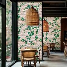 1 卷茂盛的绿色常春藤叶和花卉图案剥离和粘贴乙烯基壁纸 - 防水、防油、易于移除和粘贴，适用于客厅、卧室、户外花园装饰 - 多用途，适用于橱柜、桌子和客厅墙壁装饰礼物生日毕业房间装饰家居装饰浴室装饰卧室装饰房间装饰物品客厅装饰家居装饰客厅墙壁艺术墙纸贴纸个性化贴纸 - 綠色 - 查看 4