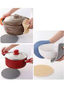 4pcs Multifunctional Round Heat Resistant Silicone Mat Cup Coasters Non-Slip Pot Holder Table Placemat Restaurant Accessories Tool Picnic Blanket4pcs Multifunctional Round Heat Resistant Silicone Mat Cup Coasters Non-Slip Pot Holder Table Placemat Restaurant Accessories Tool Picnic Blanket