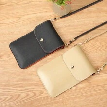Vintage Minimalist Style Solid Color Shoulder Crossbody Bag Phone Pouch Coin Purse Mini Bag Wallet Purse Wallet Phone Bag