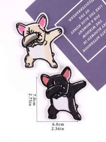 2pcs Dog Shaped Iron-on Patch - Apricot - View 3